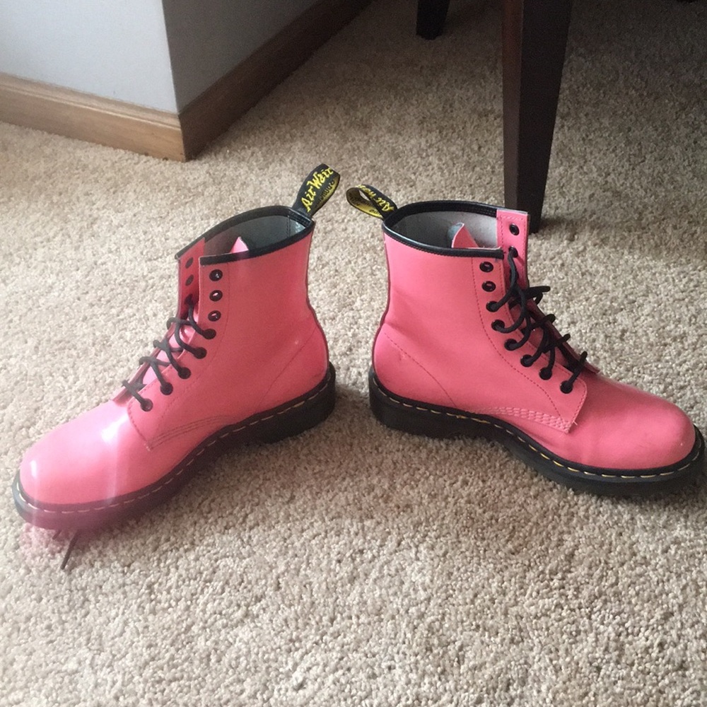 Dr Martens Pink 1460 Smooth Patent Leather Boots